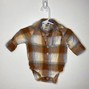 OshKosh B'gosh Brown Plaid Bodysuit